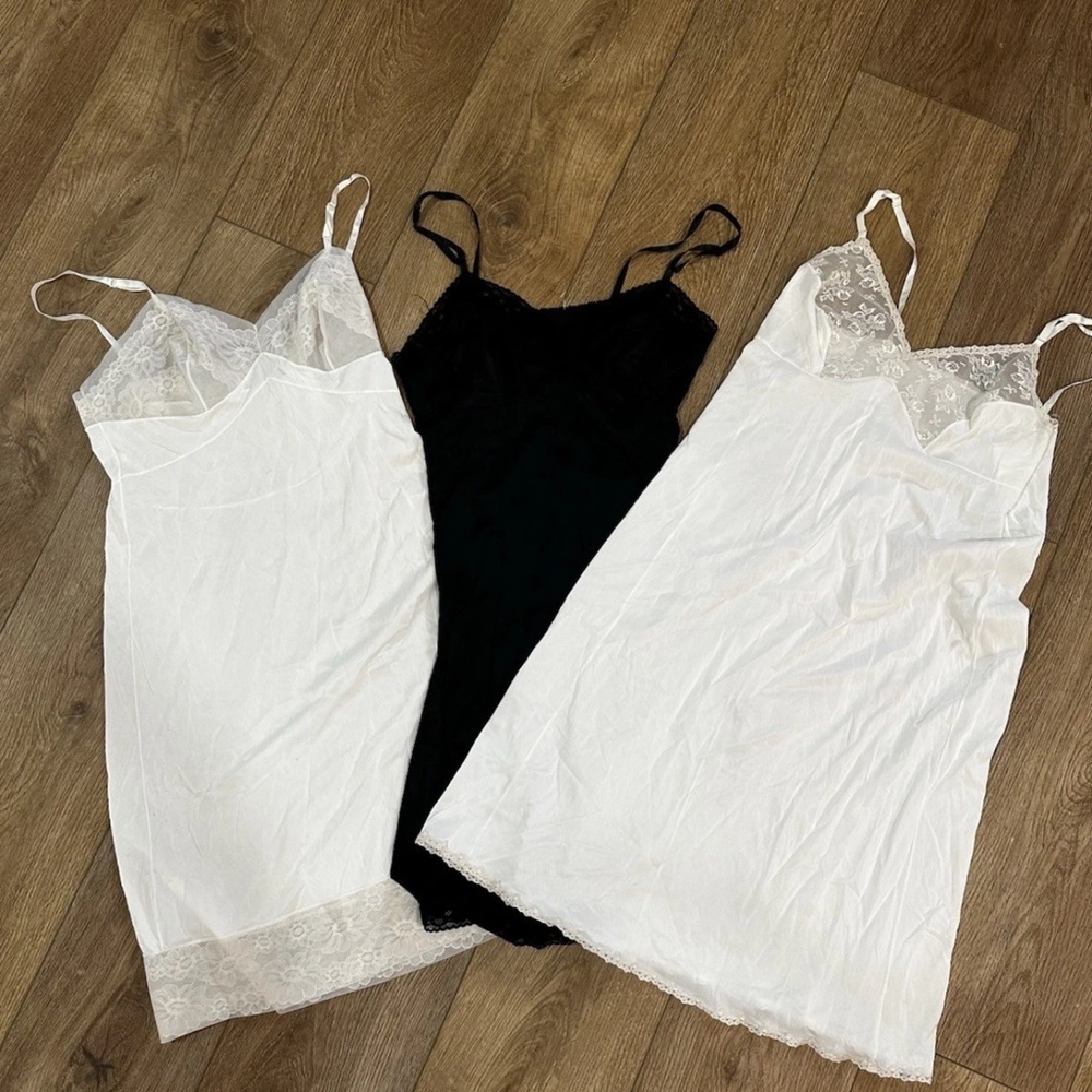 Vintage Vanity Fair Slip Dress Lot 70s 80s Set Of 3